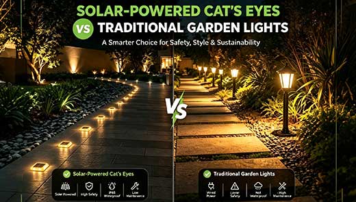 solar-powered-cats-eyes-vs-traditional-garden-lights