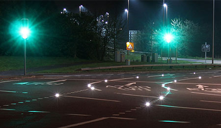 road stud on motorway