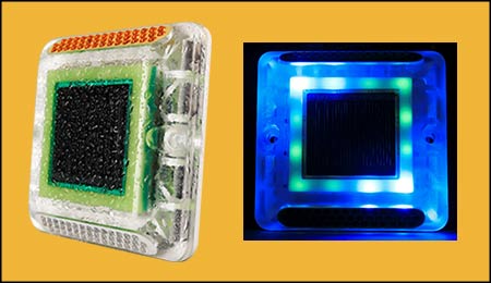 Solar-road-stud-with-reflective-cat-eye-glass-beads