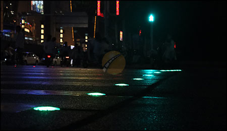nokin solar road stud lights in smart pedestrian crossing