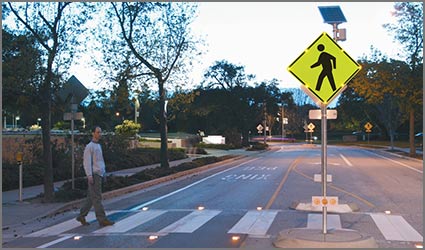 Solar flashing Pedestrian Crossing sign