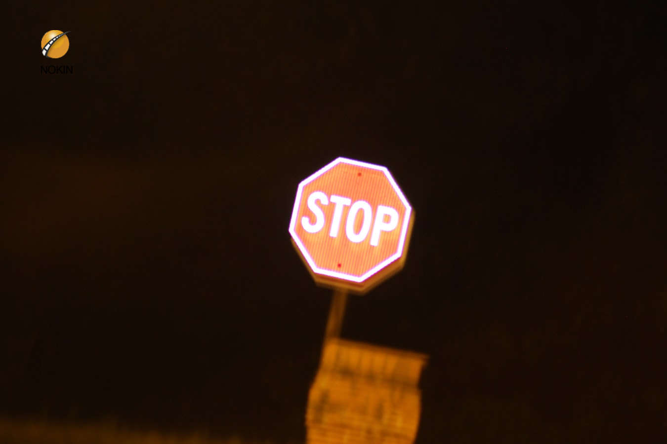 Octagonal solar flashing led stop sign for sale