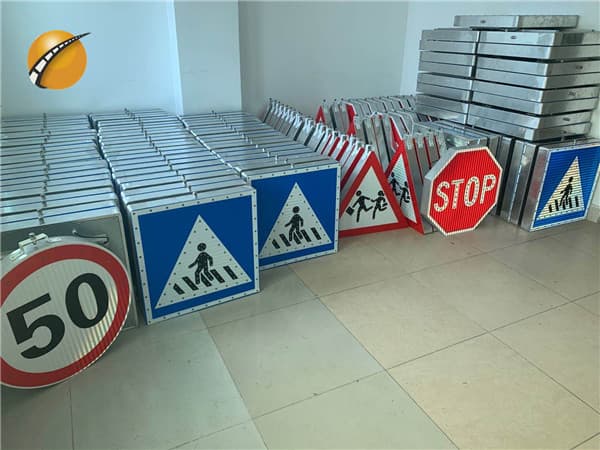 Solar Powered LED Road Sign